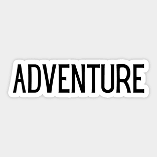 Adventure Minimalist Text Design in Black Sticker